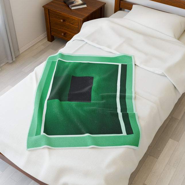 Mint Shadow Velveteen Plush Blanket, 30" x 40"