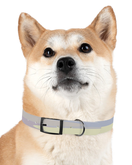 Pastel Soft Blue and Soft White Patches Medium Dog Collar