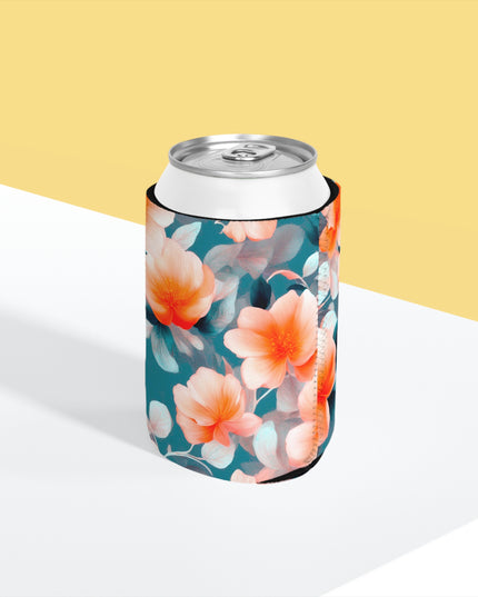 Orange Blossom Floral Bunch 12 oz Can Cooler Sleeve