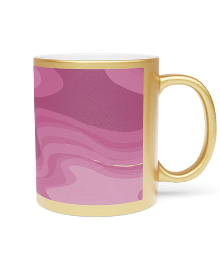 Pinky Mauve Wavey 11 oz Metallic Mug (Silver\Gold)
