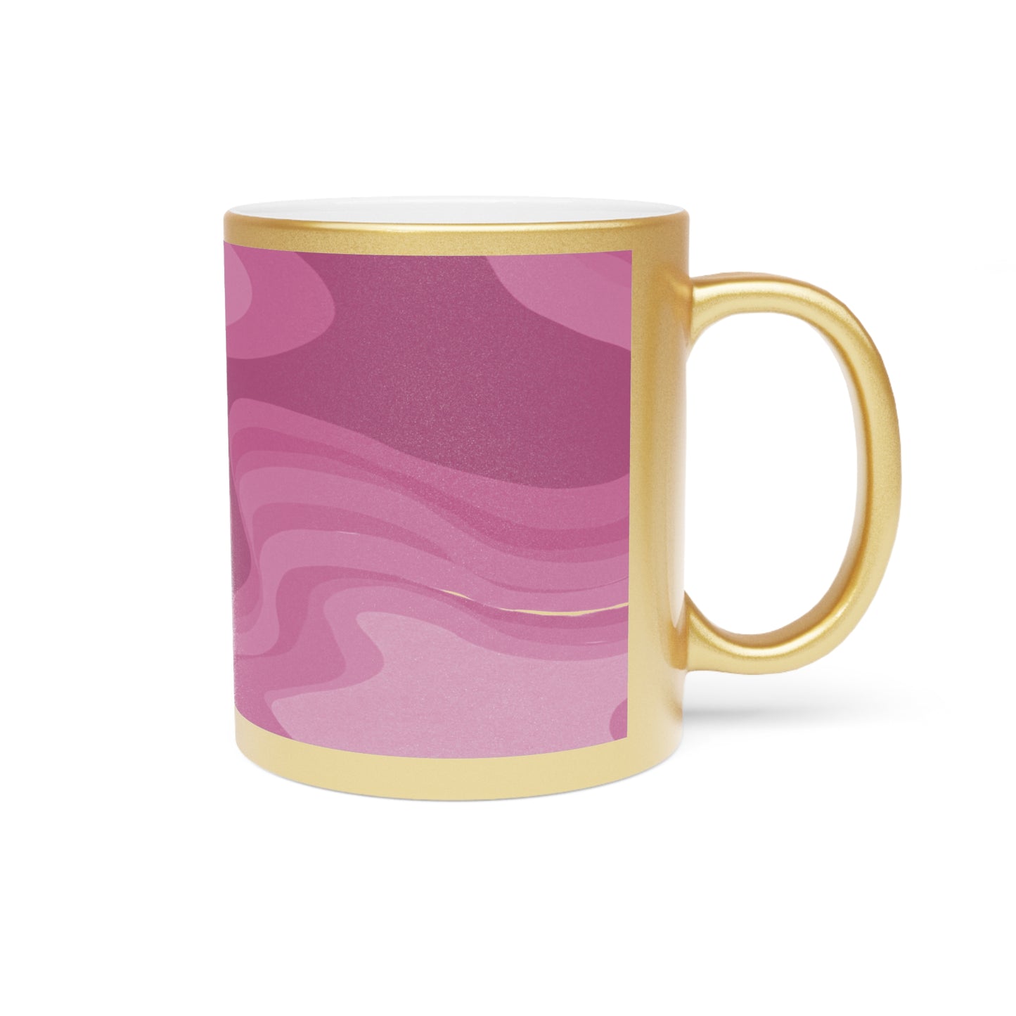 Pinky Mauve Wavey 11 oz Metallic Mug (Silver\Gold)