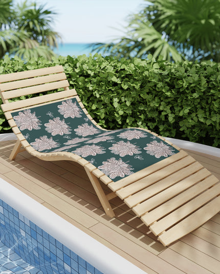 Soft White Floral Butterflies Beach Towel, 24" x 44"
