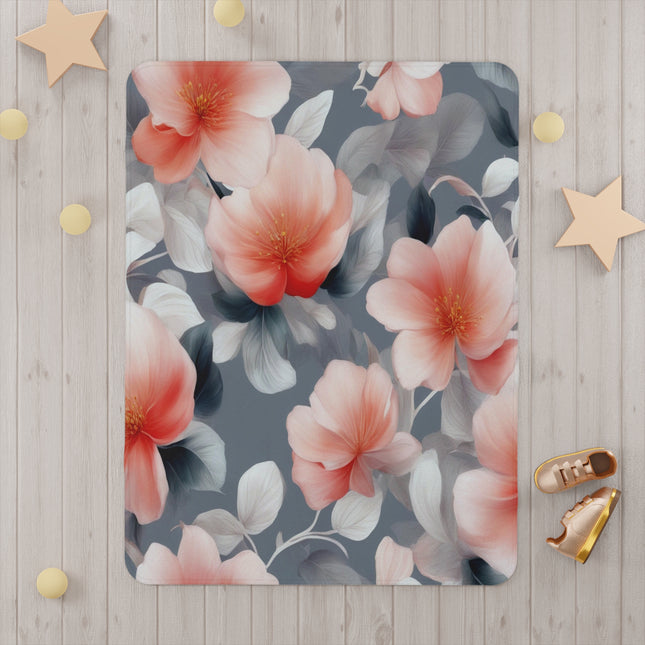 Red Blossom Floral Bunch Toddler Blanket, 30" x 40"