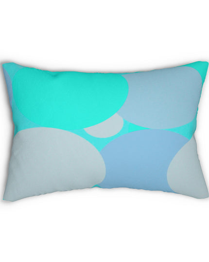 Pastel Tan and Tif Patches Spun Polyester Lumbar Pillow, 20" x 14"