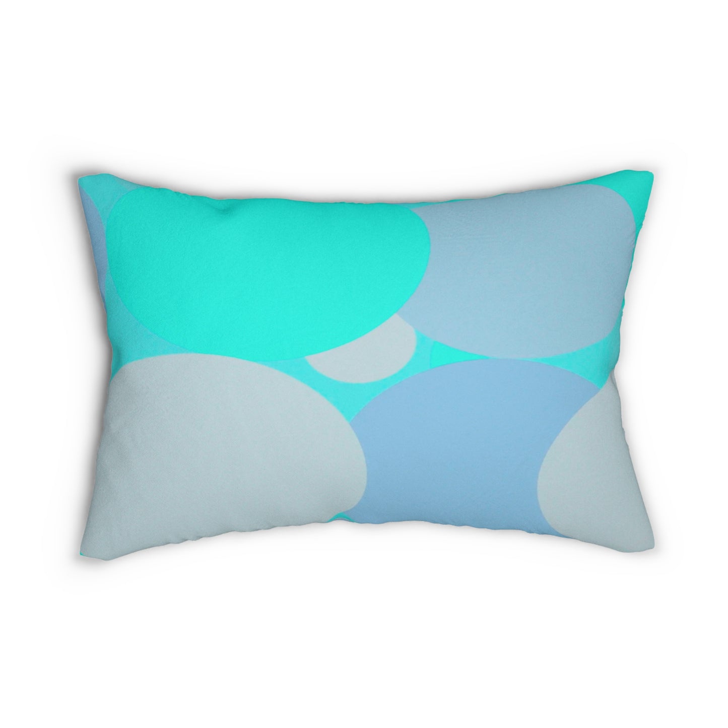 Pastel Tan and Tif Patches Spun Polyester Lumbar Pillow, 20" x 14"