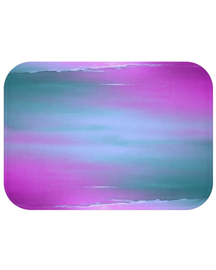 Dark Blue Green Sea Purple Fog 24" x 17" Bath Mat