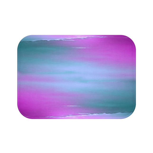 Dark Blue Green Sea Purple Fog 24" x 17" Bath Mat