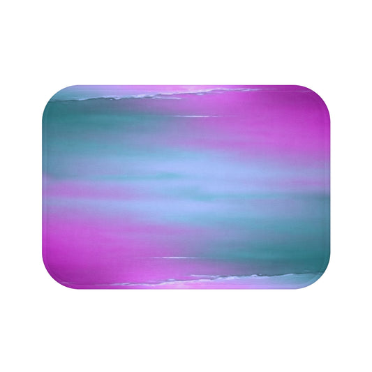 Dark Blue Green Sea Purple Fog 24" x 17" Bath Mat