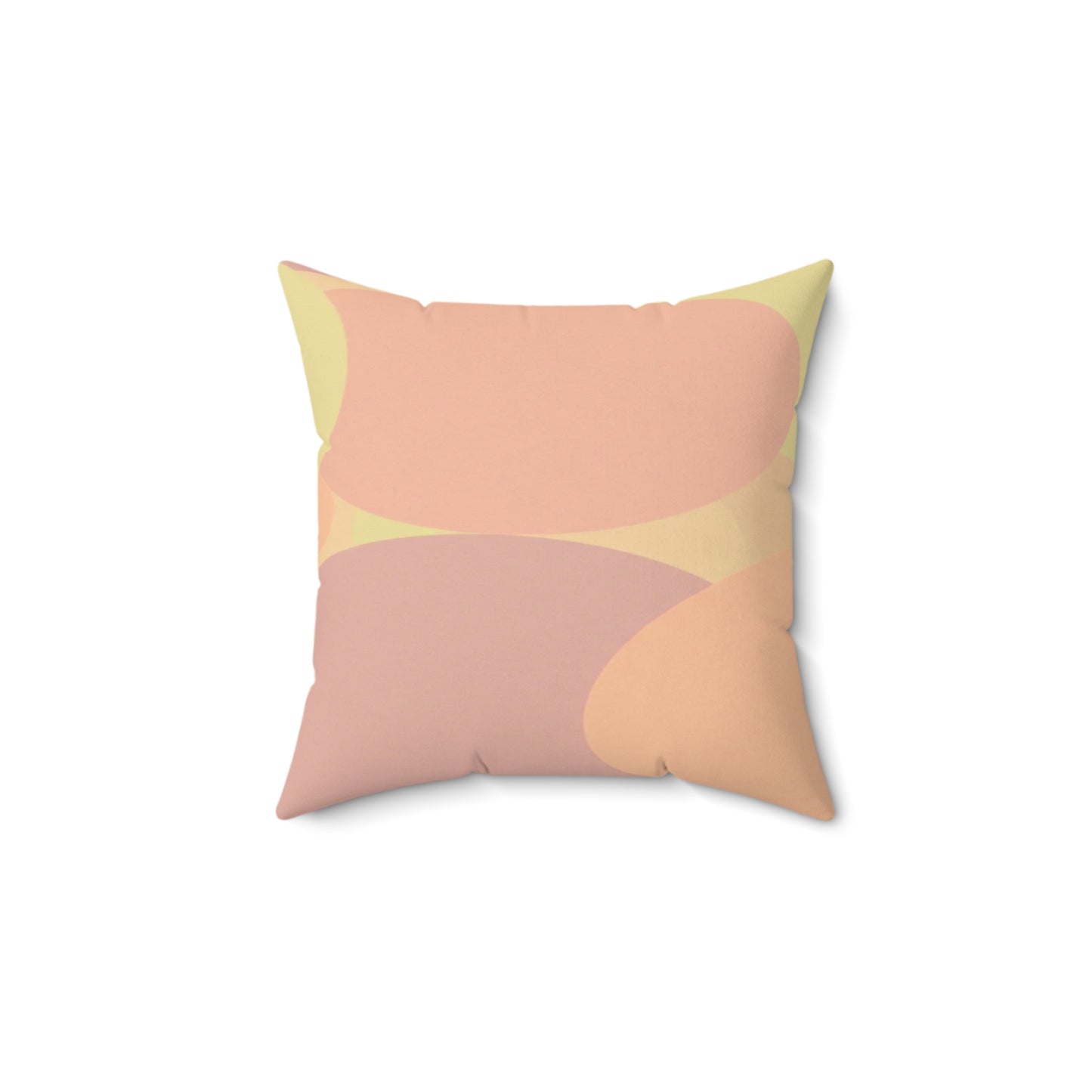 Pastel Hot Peach Patches 14" x 14" Faux Suede Square Pillow