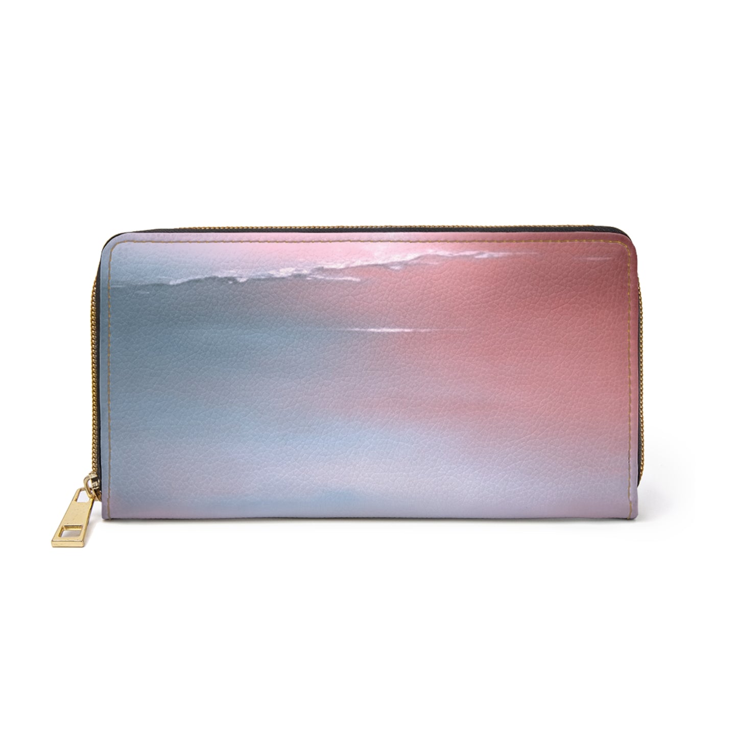 Gray Sea Pink Fog Elegant Abstract Zipper Wallet - Stylish & Functional Accessory for Everyday Use