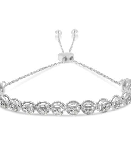 Sterling Silver Diamond Bolo Bracelet (0.1 cttw, I-J Color, I3 Clarity)