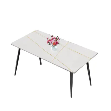 63\" Sintered Stone Dining Table, Golden White