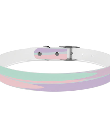 Pastel Peach and Soft Green Patches Extra Large Dog Collar