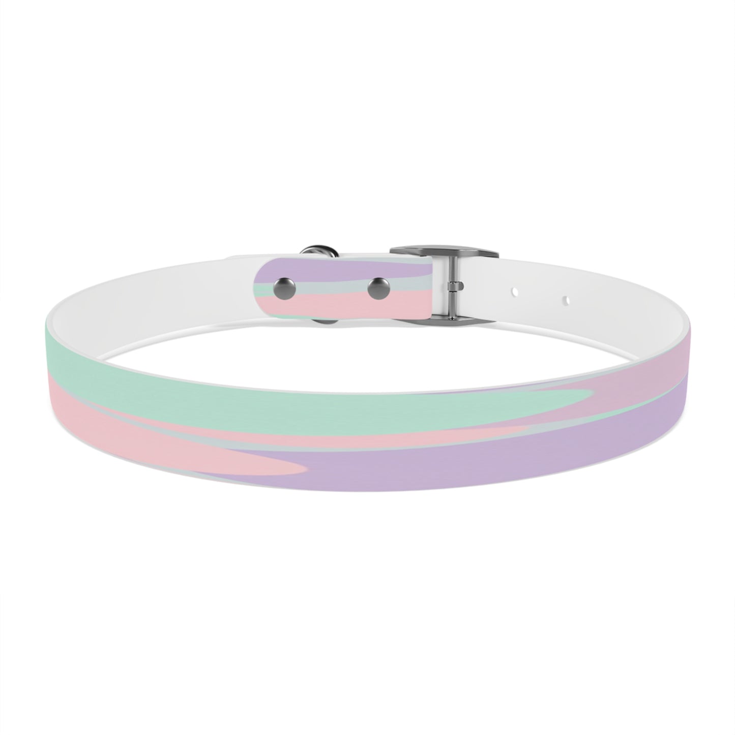Pastel Peach and Soft Green Patches Extra Large Dog Collar