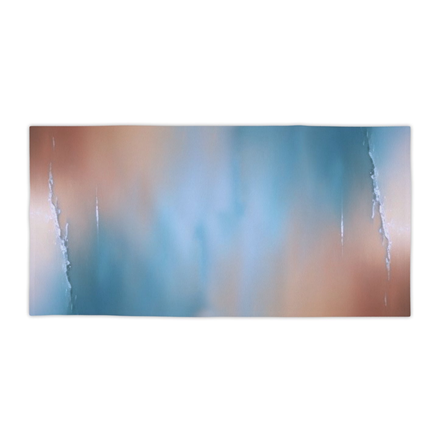 Blue Sea Peach Fog Beach Towel, 30" x 60"
