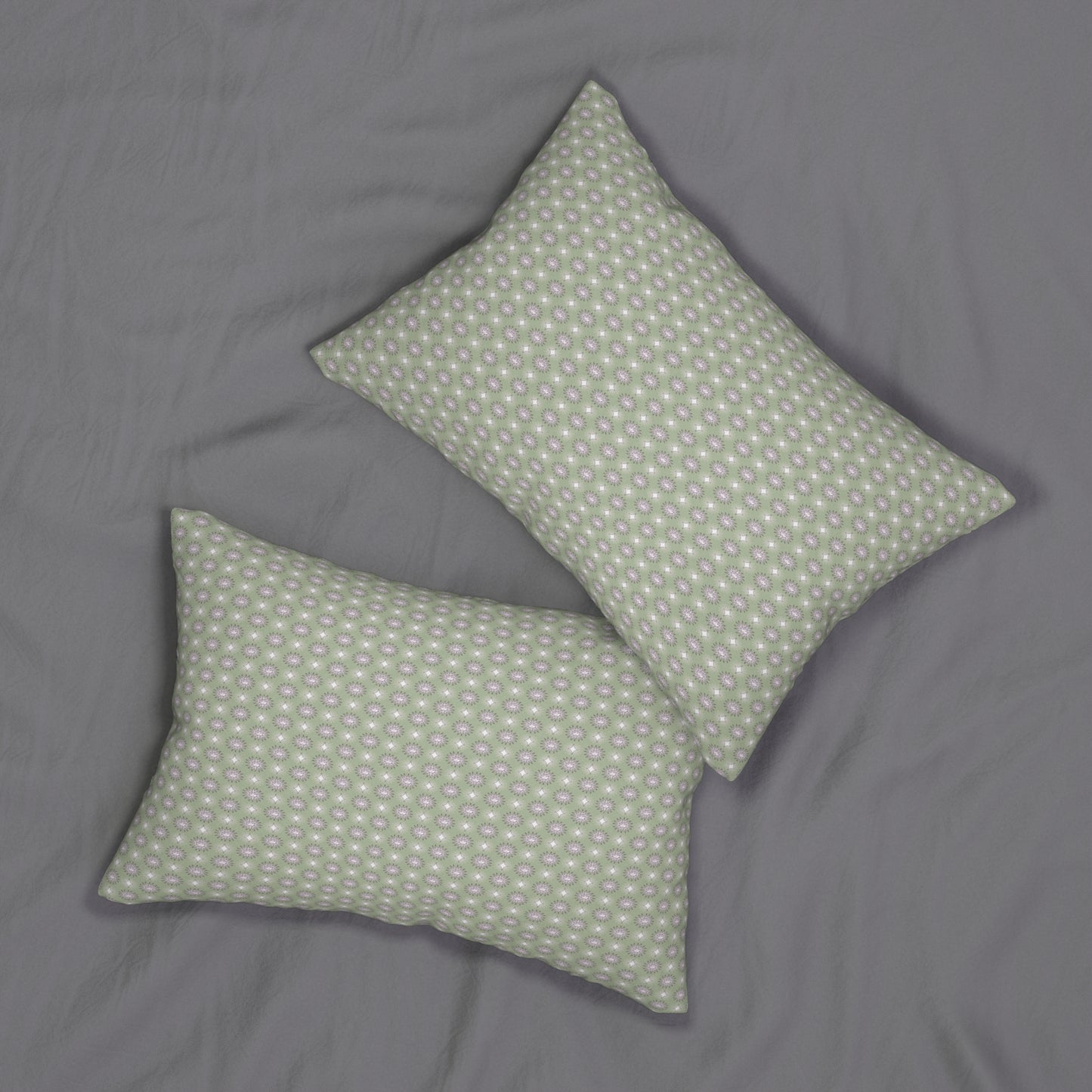 Olive Star-crossed Bodies Spun Polyester Lumbar Pillow, 20" x 14"