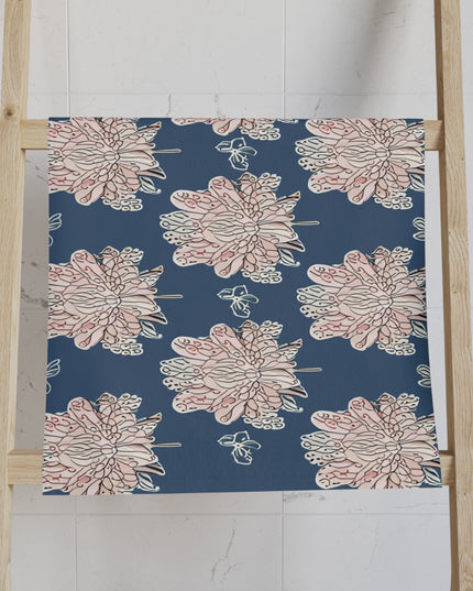 Rose White Floral Butterflies Hand Towel, 16" x 28"