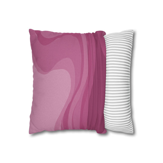 Pinky Mauve Wavey Spun Polyester Square Pillowcase, 14" x 14"