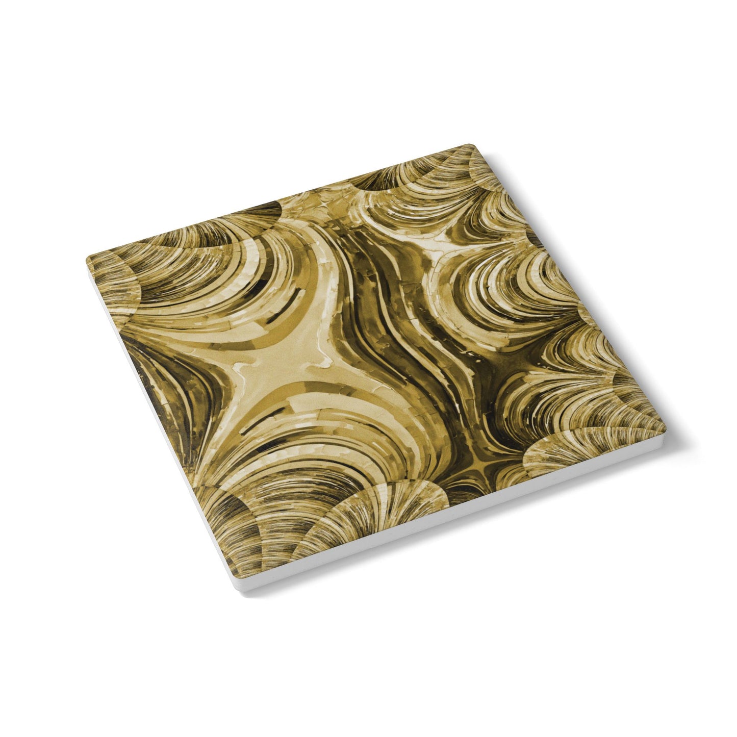 Uzi Spiral Light Brown 4" x 4" Square Ceramic Coaster