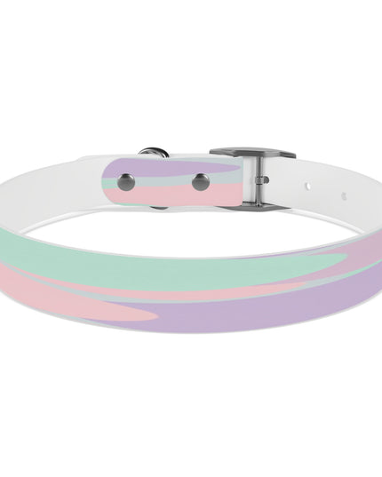 Pastel Peach and Soft Green Patches Large Dog Collar