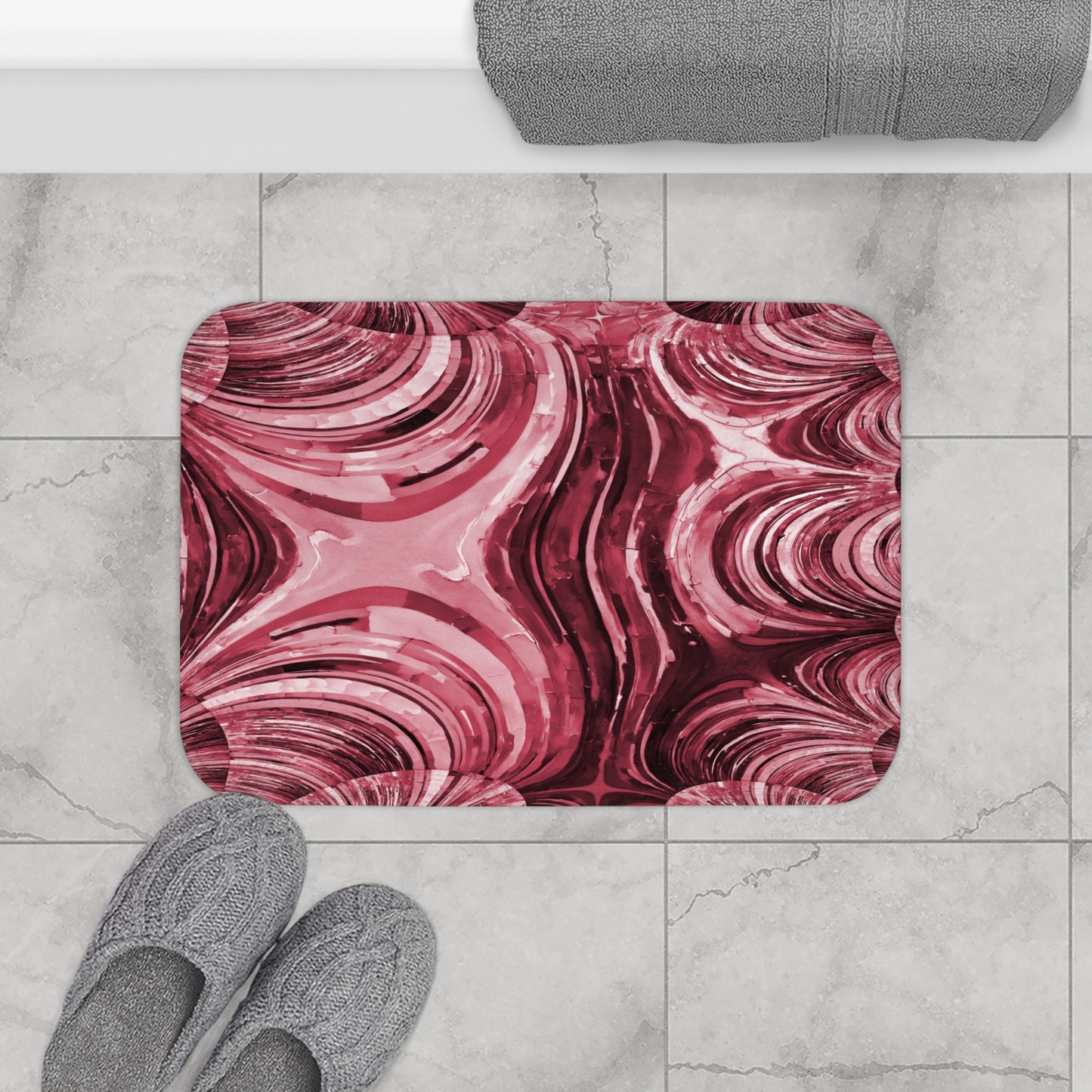 Uzi Spiral Ruby 24" x 17" Bath Mat