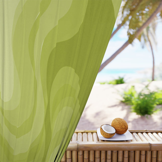 Lemon Wavey Window Curtain, 50" x  84", blackout