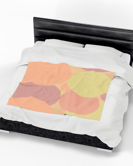 Pastel Hot Peach Patches Velveteen Plush Blanket, 50" x 60"