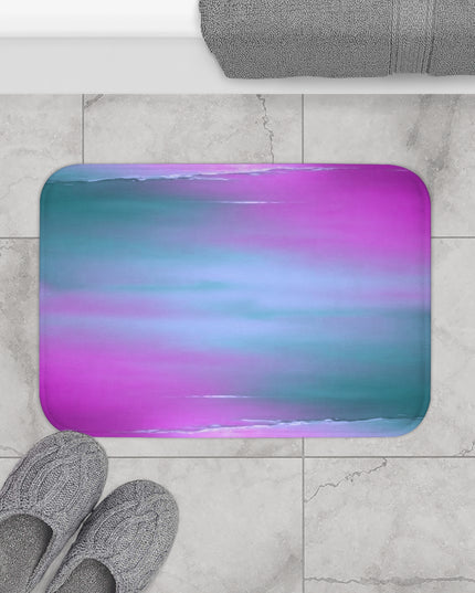 Dark Blue Green Sea Purple Fog 24" x 17" Bath Mat