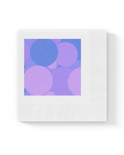 Pastel Purple Family Patches White Coined Napkins, 4.8" x 4.8"