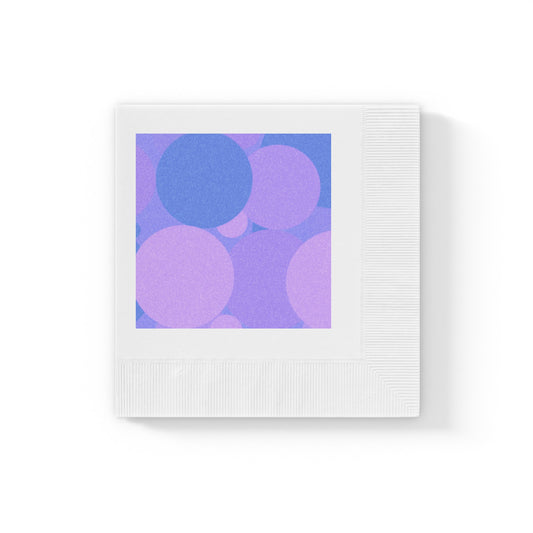 Pastel Purple Family Patches White Coined Napkins, 4.8" x 4.8"