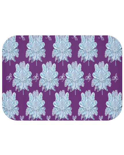 Blue Floral Butterflies 24" x 17" Bath Mat