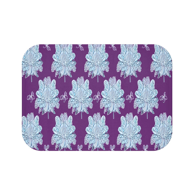 Blue Floral Butterflies 24" x 17" Bath Mat
