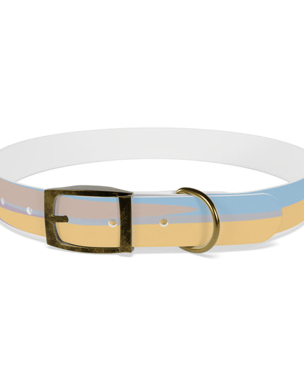 Pastel Baby Blue and Peach Patches Extra Large Dog Collar