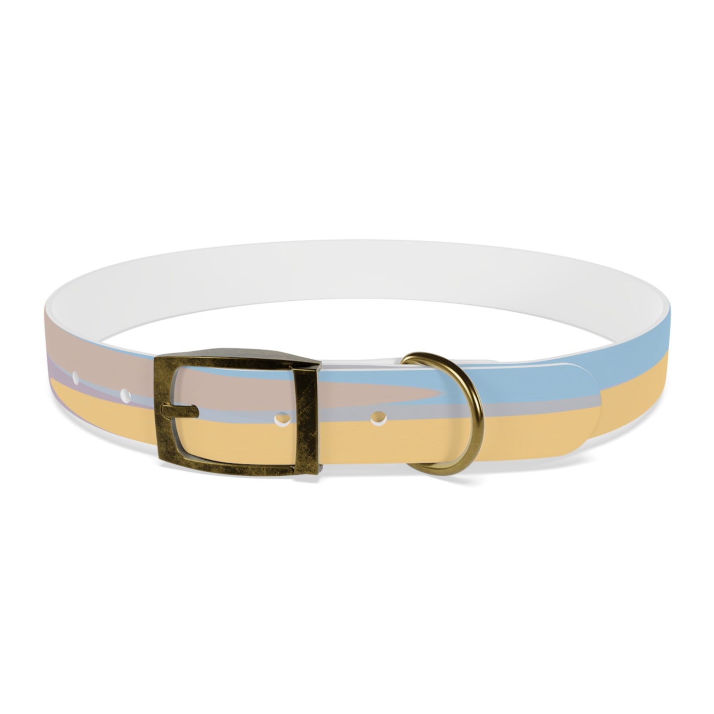 Pastel Baby Blue and Peach Patches Extra Large Dog Collar