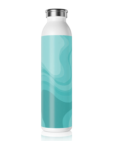 Tif Green Wavey Slim Water Bottle, 20 oz White