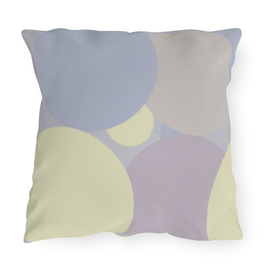 Pastel Soft Blue and Soft White Patches 20" x 20" Outdoor Pillows