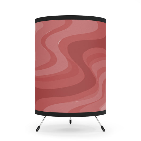 Power Red Wavey Tripod Lamp with High-Res Printed Shade, US\CA plug