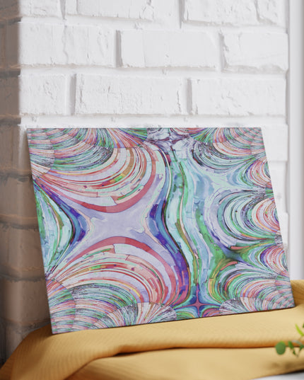 Uzi Spiral Pastels 8" x 11" Glass Cutting Board