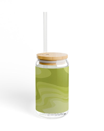 Lemon Wavey Sipper Glass, 16oz