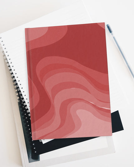 Power Red Wavey 5" x 7" Journal - 128 Ruled Line pages