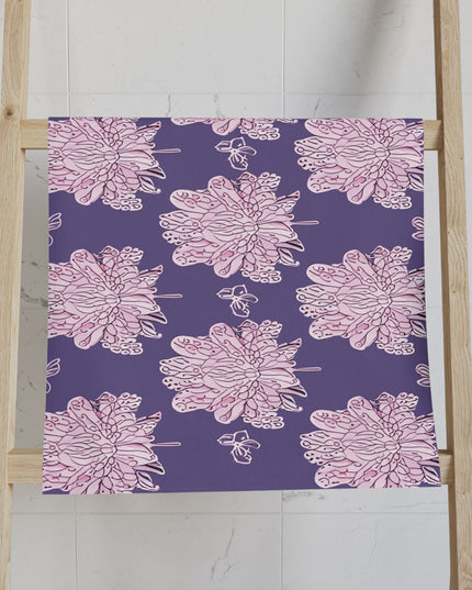 Magenta Floral Butterflies Hand Towel, 16" x 28"
