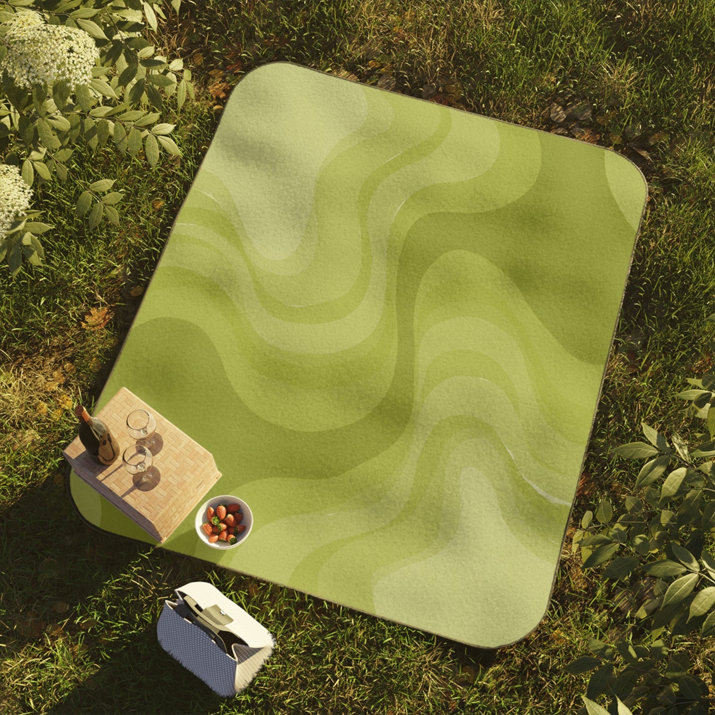 Lemon Wavey 61" × 51" Picnic Blanket