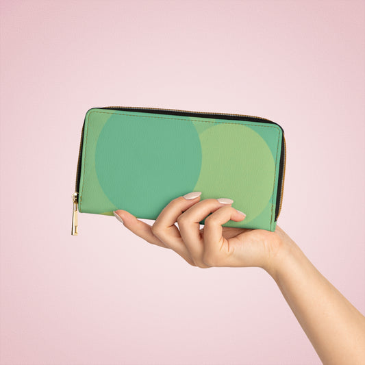 Pastel Green Patches Elegant Abstract Zipper Wallet - Stylish & Functional Accessory for Everyday Use