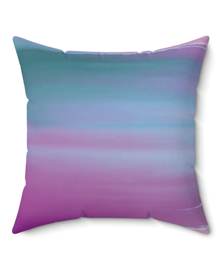 Dark Blue Green Sea Purple Fog 20" x 20" Faux Suede Square Pillow