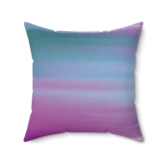 Dark Blue Green Sea Purple Fog 20" x 20" Faux Suede Square Pillow