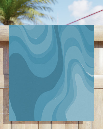 Sky Blue Wavey Beach Towel, 30" x 60"