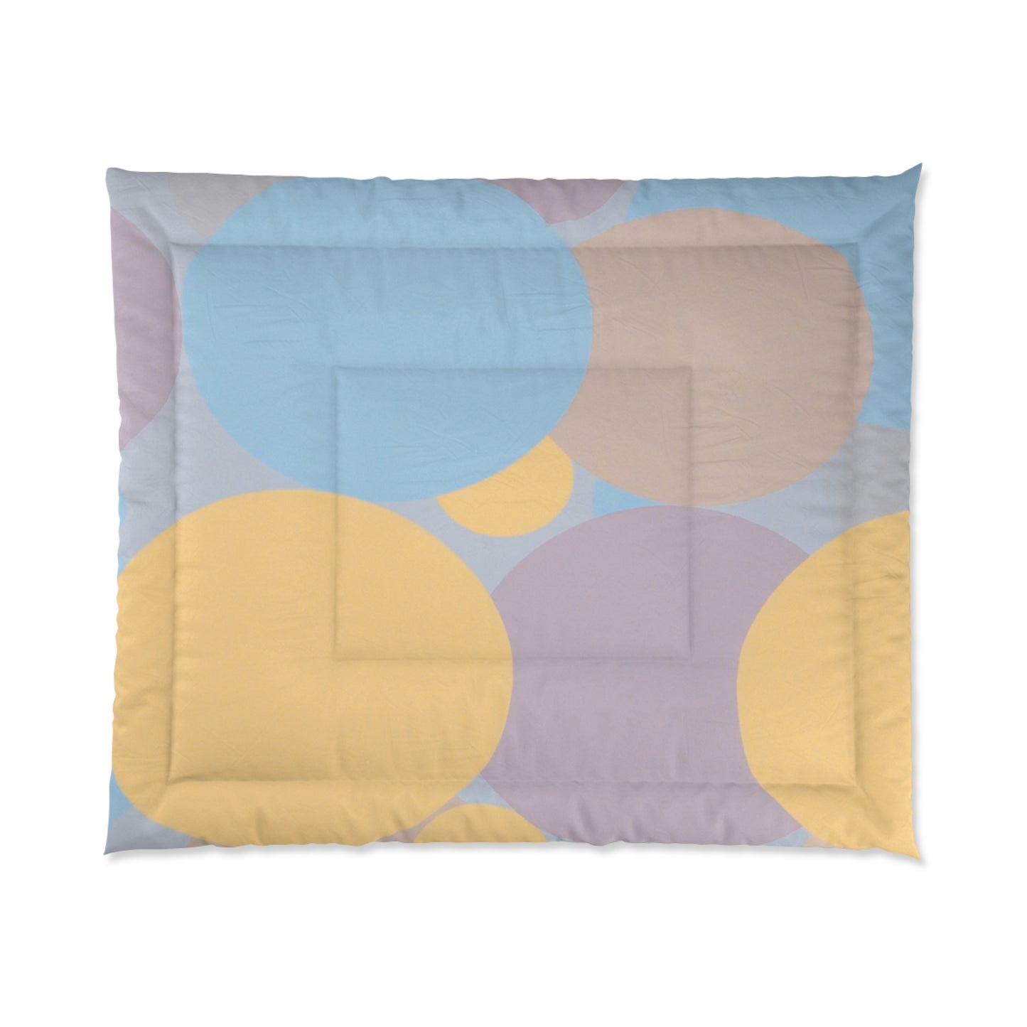 Pastel Baby Blue and Peach Patches 104" × 88" Comforter