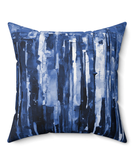 Striped Deep Blue Pastel 20" x 20" Faux Suede Square Pillow