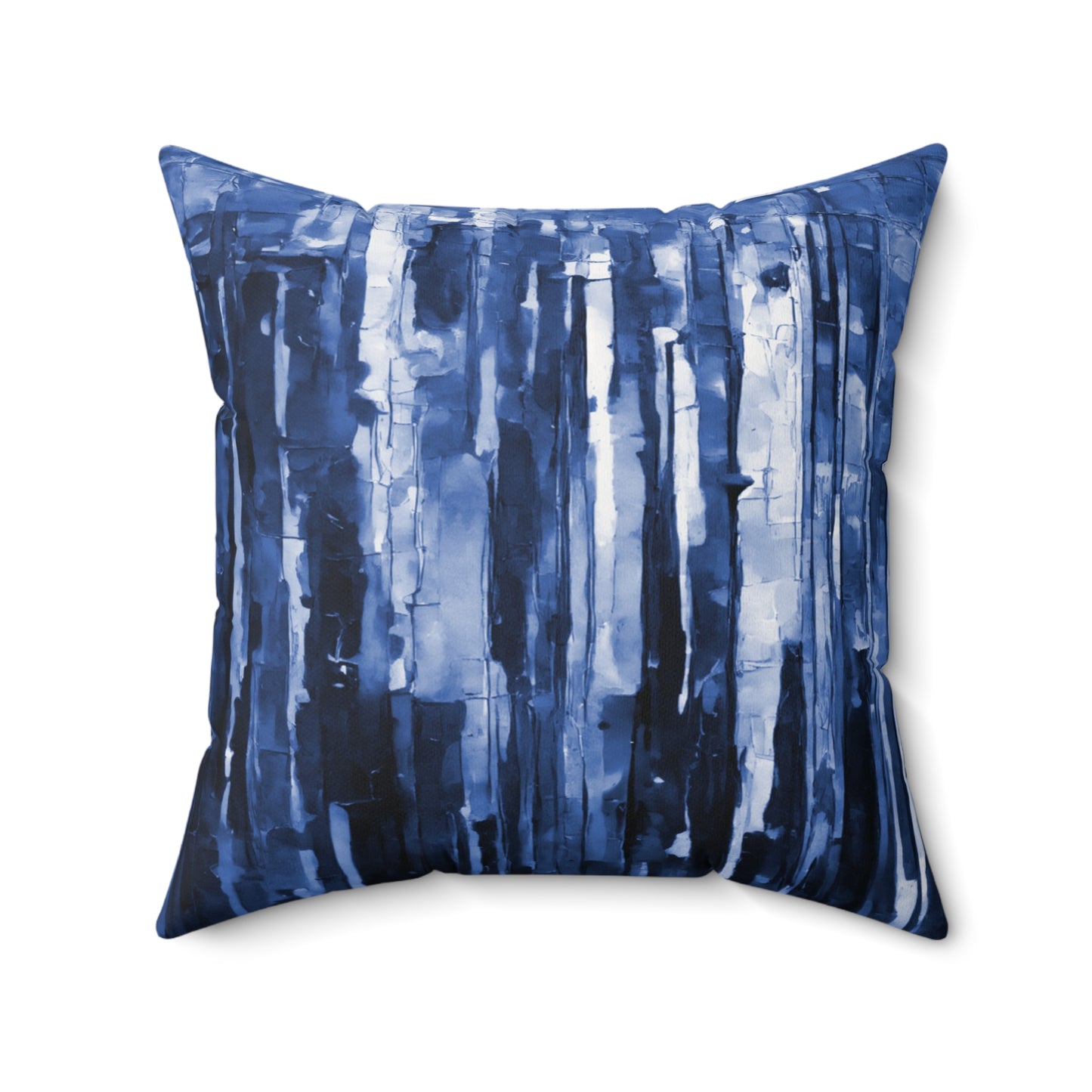 Striped Deep Blue Pastel 20" x 20" Faux Suede Square Pillow