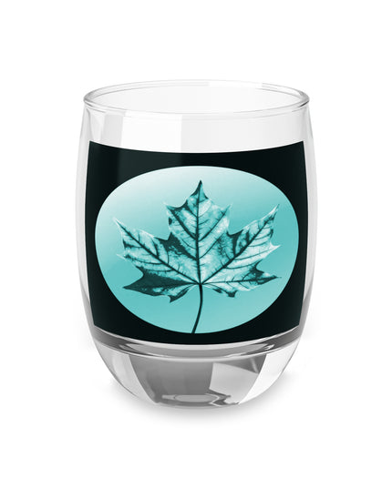 Tif Green Maple Leaf Whiskey Glass, 6 oz